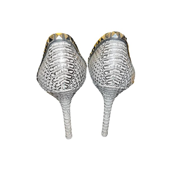 Michael Kors Studded Heel Peep Toe Pumps Shoes Size 10 - Picture 6 of 8